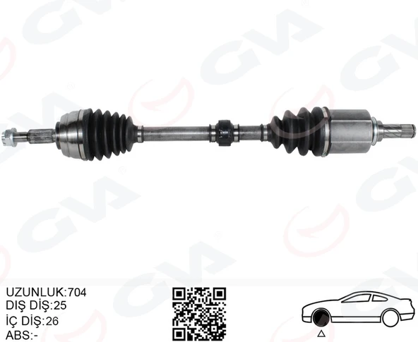 GVA 4419007 KOMPLE AKS SOL DUSTER 10- 1.5dCI 1.6 16V 704mm 391015061R ürün görseli