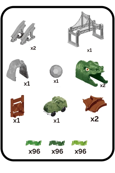 DİNOSAUR TRACK ITEM:8042 288 PARÇA - Resim 2