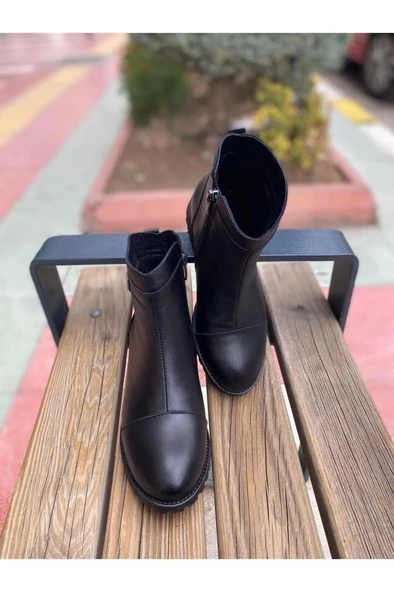 VENÜS 2253409K TOPUKLU FERMUARLI GÜNLÜK DERİ KADIN BOT - Resim 8