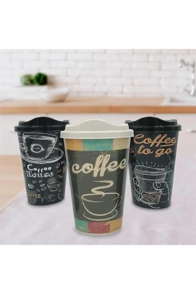 NACTUMU 3 Adet Dekoratif Kahve Bardağı Seti, Plastik Kahve Muhafaza Bardağı - Resim 2