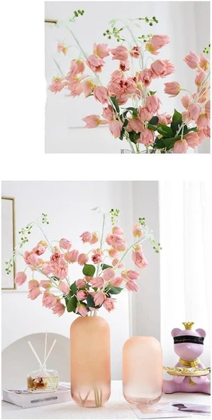 Yapay Çiçek Çan Çiçeği Gülkurusu 85cm Tek Dal Kumaş Çiçek Uzun Dal - Resim 4