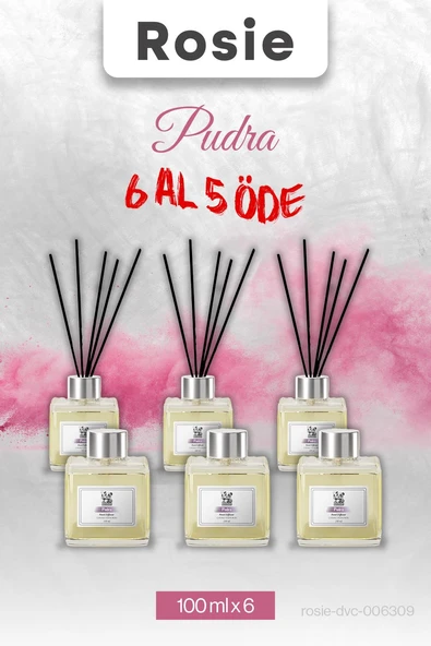 6 AL 5 ÖDE, Pudra Rosie Çubuklu Oda Kokusu 100 ml ürün görseli