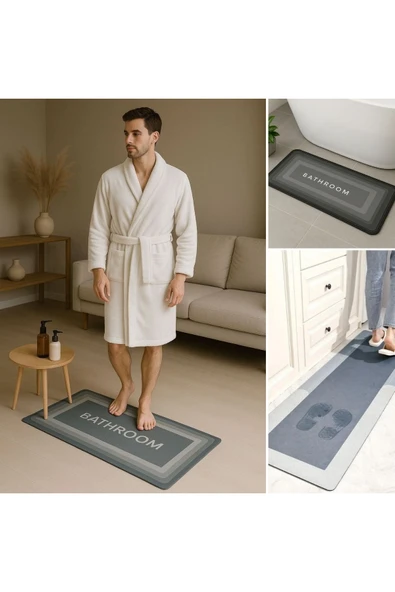 NACTUMU Sihirli Süper Su Emici Uzun Paspas, Kaymaz Tabanlı 40x120 cm - Resim 5