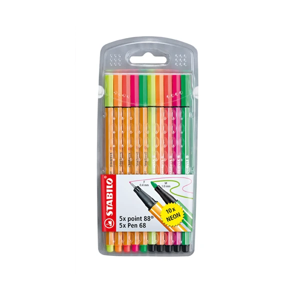 STABILO point 88+Pen 68 Neon 10'lu Paket - Resim 2