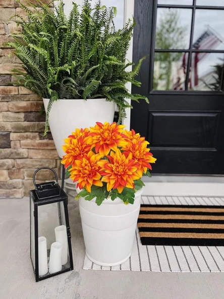 Yapay Çiçek Somon 7li Yıldız Çiçeği Demeti 40*30cm - Resim 5