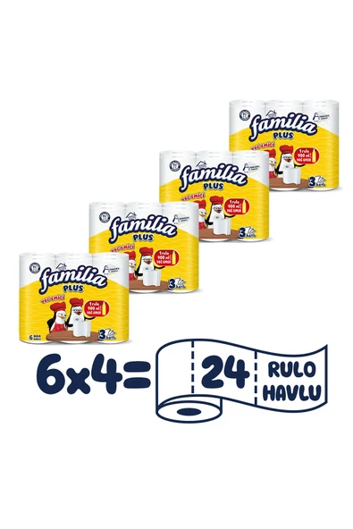 Plus Yağ Emici Kağıt Havlu 24 Rulo (6 Rulo x 4 Paket) - Resim 2