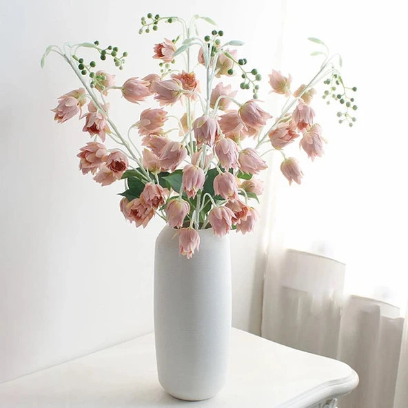 Yapay Çiçek Çan Çiçeği Gülkurusu 85cm Tek Dal Kumaş Çiçek Uzun Dal ürün görseli 1