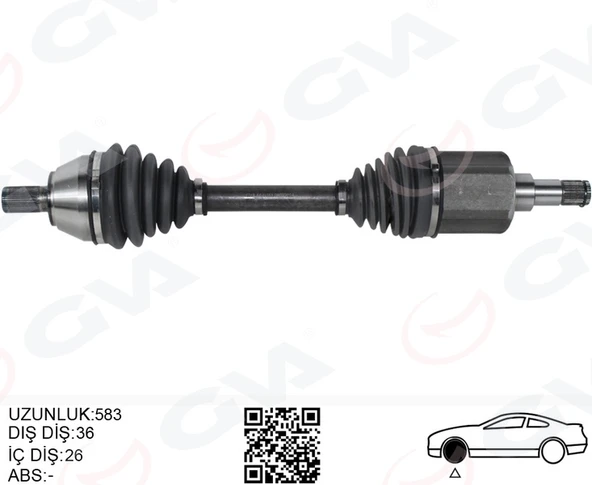 GVA 4499161 ÖN AKS KOMPLE SOL VOLVO C30 10> D2 S40 II 10> D2 V50 10> D2 MEKANİK ŞANZIMAN 6 VİTES 31367150-36002896 ürün görseli 1