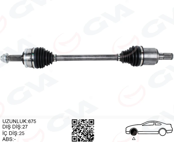 GVA 4491155 KOMPLE AKS SOL HYUNDAI BAYON 1.0L 1.4L G3LE G4LC 21-> 25x27 komple boy 675mm 49500Q0250 ürün görseli