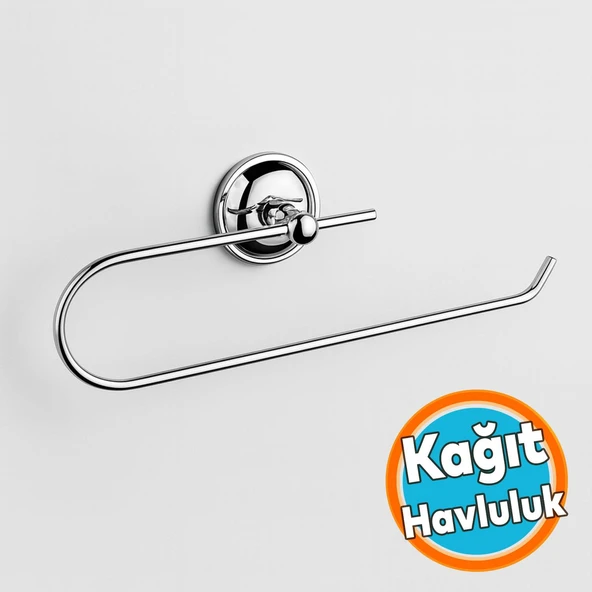 Kağıt Havluluk Krom Gümüş Metal Duvara Monte Vidalı Banyo Tuvalet Mutfak Kağıt Havluluk 25 cm ürün görseli