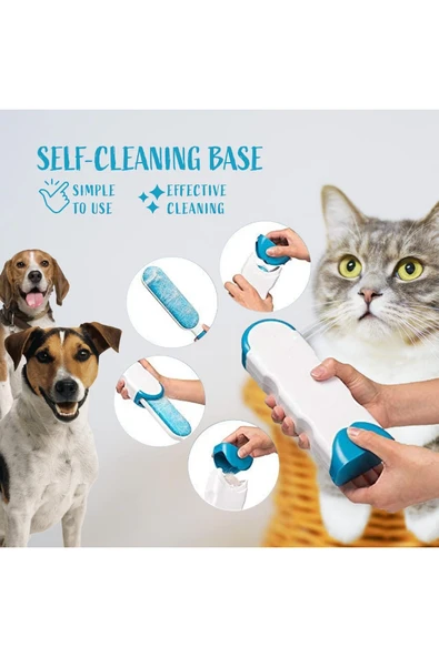 NACTUMU 2'li Set Kıl ve Tüy Toplayıcı Tarak, Kendinden Temizlemeli Tasarım - Resim 3