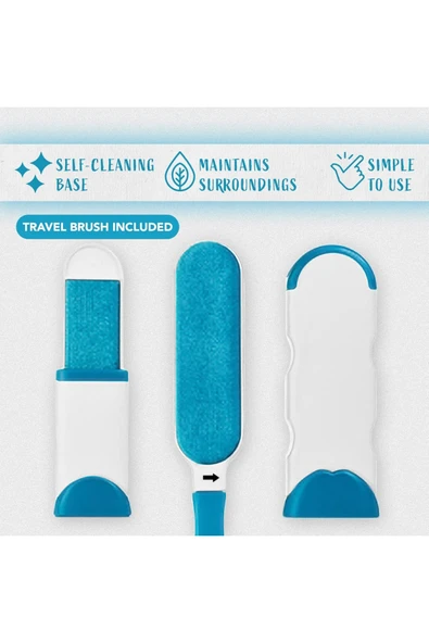 NACTUMU 2'li Set Kıl ve Tüy Toplayıcı Tarak, Kendinden Temizlemeli Tasarım - Resim 4