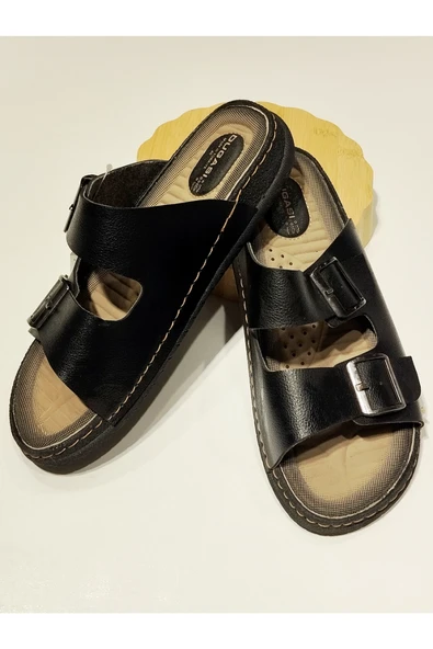 Monalisa Home 40 Numara Siyah Renkli Figürlü Gösterişli Terlik ürün görseli 1