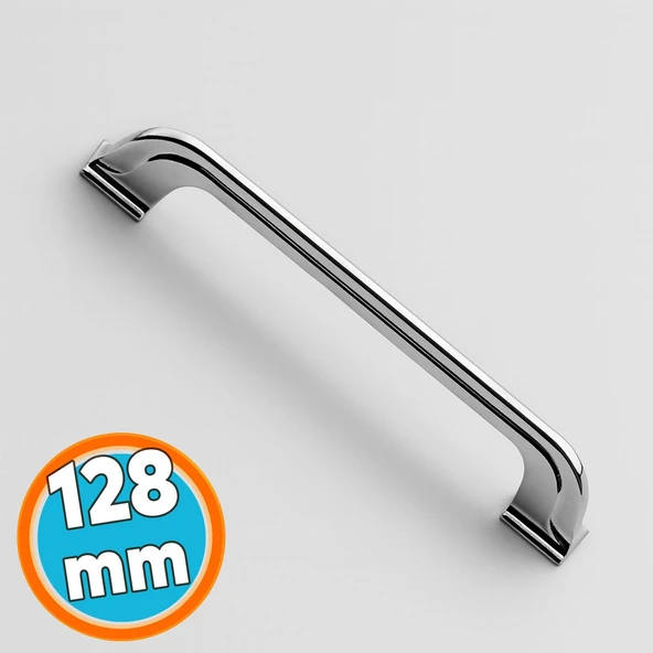 Mobilya Mutfak Dolabı Çekmece Dolap Kapak Kulpu Kulpları Kulbu Krom Metal Kulp 128 Mm Düz ürün görseli