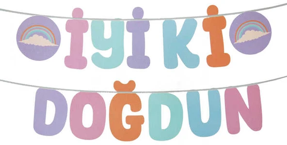 FLAMA İYİKİ DOĞDUN MAKARON KALİGRAFİ 1 ADET - Resim 2