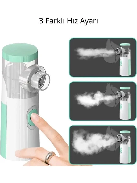 Taşınabilir Mesh Nebulizatör Şarjlı 3 Kademeli Sessiz Aeroterapi Cihazı – Çocuk & Yetişkin Uyumlu - 2