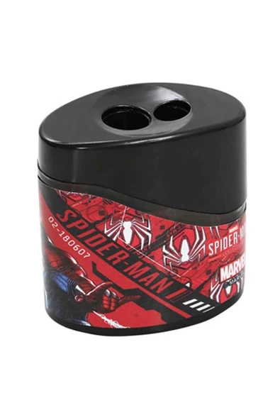 2 li Kalemtraş 3 Adet Örümcek Adam Geniş Hazneli Çift Bıçaklı Kalem Traş No5 Figürlü Jumbo Kalemtıraş - 4