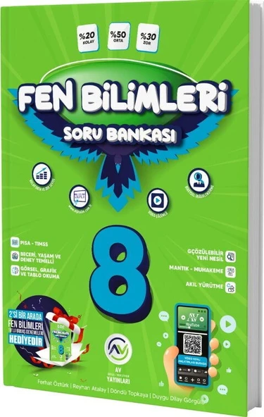 8. Sınıf Fen Bilimleri Soru Bankası Av Yayınları ürün görseli