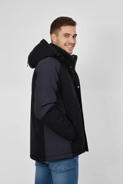 Erkek Kapüşonlu Spor Mont Regular Fit 3016 BGL-ST04904 - Resim 12