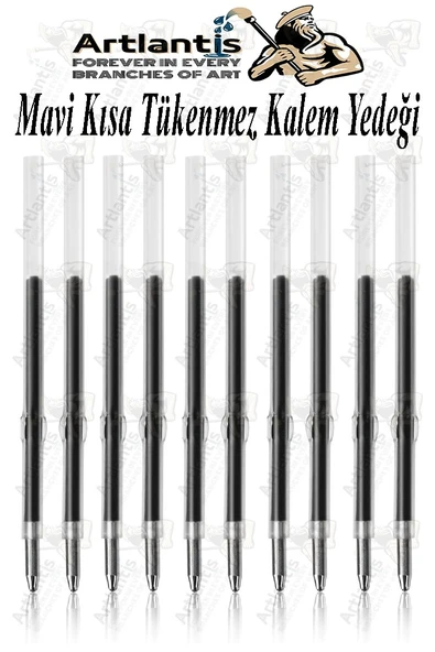 Kısa Tükenmez Kalem Yedeği 10 Adet Tükenmez Kalem İçi Yedek Plastik Tükenmez Kalem İçi Okul Ofis Jel Kalem İçi