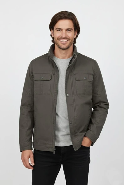 Erkek Kanvas Hakim Yaka İçi Kürklü Spor Mont M2645 BGL-ST04917 ürün görseli