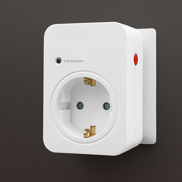 Tekli Priz Akım & Şok Korumalı Açma Kapama Düğmeli Çoçuk Korumalı Fiş 720 Joule IP20 3600 W Koruma - Resim 5