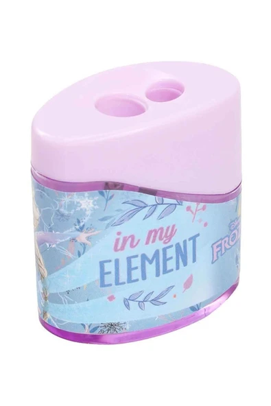 2 li Kalemtraş 3 Adet Karlar Kraliçesi Elsa Geniş Hazneli Çift Bıçaklı Kalem Traş No5 Figürlü Jumbo Kalemtıraş - 3