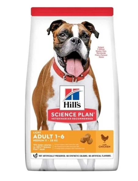 Hill's Light Medium Orta Irk Tavuklu Açık Yetişkin Köpek Maması 3 KG