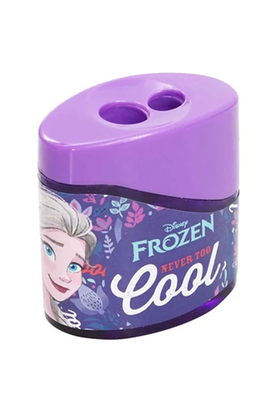 2 li Kalemtraş 3 Adet Karlar Kraliçesi Elsa Geniş Hazneli Çift Bıçaklı Kalem Traş No5 Figürlü Jumbo Kalemtıraş - 5