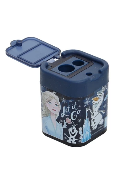 2 li Kalemtraş 2 Adet Karlar Kraliçesi Geniş Hazneli Çift Bıçaklı Kalem Traş No3 Figürlü Jumbo Kalemtıraş - 4