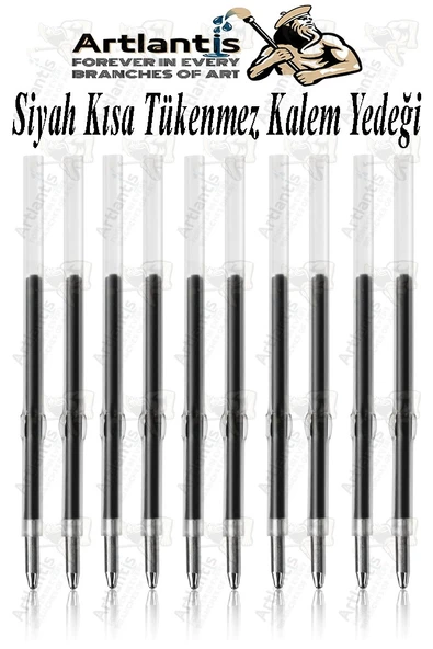 Kısa Tükenmez Kalem Yedeği 10 Adet Tükenmez Kalem İçi Yedek Plastik Tükenmez Kalem İçi Okul Ofis Jel Kalem İçi - 2