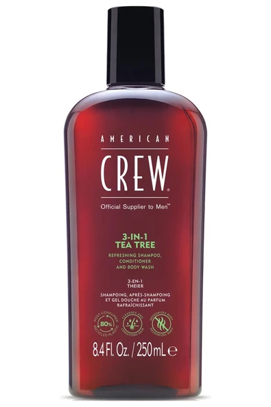 American Crew Men Tea Tree 3’ü 1 Arada Şampuan 250ML