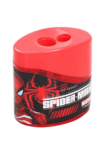 2 li Kalemtraş 3 Adet Örümcek Adam Geniş Hazneli Çift Bıçaklı Kalem Traş No5 Figürlü Jumbo Kalemtıraş - 3