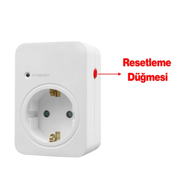 Tekli Priz Akım & Şok Korumalı Açma Kapama Düğmeli Çoçuk Korumalı Fiş 720 Joule IP20 3600 W Koruma - Resim 4