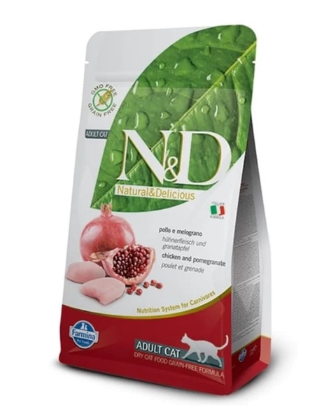 N&D Tahılsız Tavuklu Narlı Açık Yetişkin Kedi Maması 1 KG