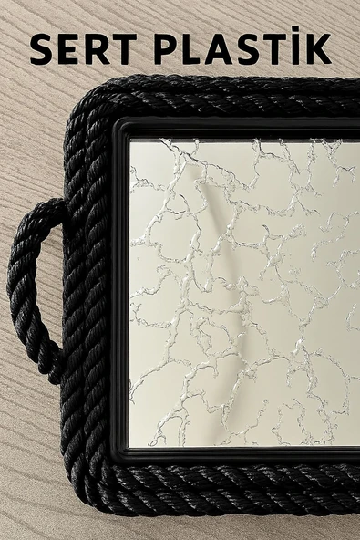 Sert Plastik Dikdörtgen Sunum Tepsisi, Dayanıklı ve Şık Servis Çözümü - Resim 2