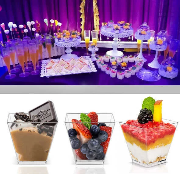 KASE MİKA PİRAMİT 200 CC KAPAKLI ŞEFFAF 20 ADET - Resim 3