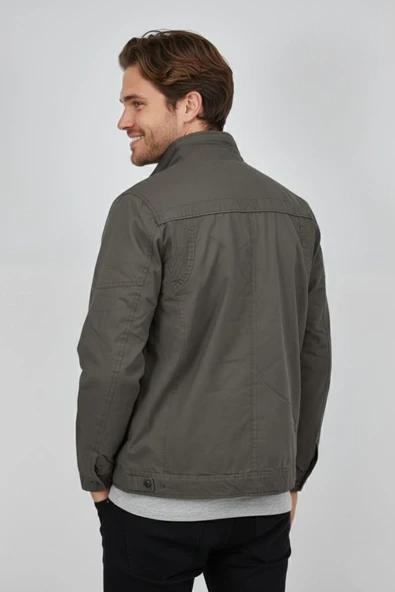 Erkek Kanvas Hakim Yaka İçi Kürklü Spor Mont M2645 BGL-ST04917 - Resim 8