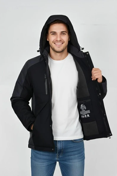 Erkek Kapüşonlu Spor Mont Regular Fit 3016 BGL-ST04904 - Resim 8