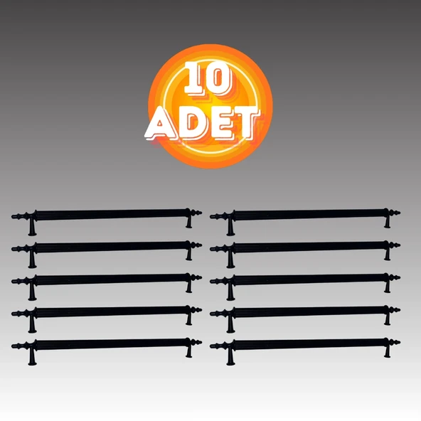 Klipso Mat Siyah 224 MM Metal Lüks Çekmece Dolap Mobilya Kulpları (10 ADET) ürün görseli