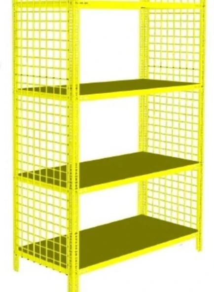 4 Katlı 31x75x150 cm Renkli Tel Kafesli Çelik Raf  Siyah - Resim 2