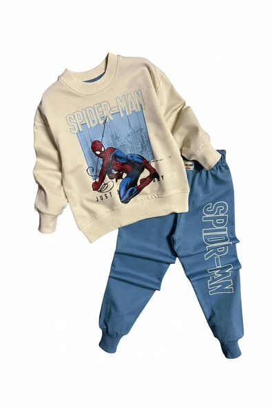 Örümcek Adam Mavi Renk Erkek Çocuk Eşofman Takım - Resim 3