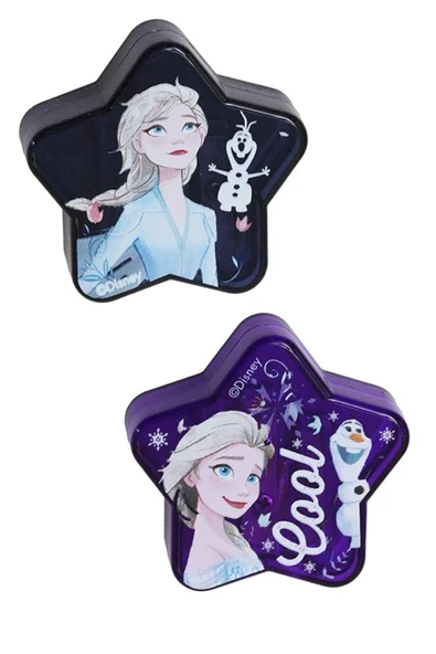 2 li Kalemtraş Yıldız 2 Adet Karlar Kraliçesi Elsa Geniş Hazneli Çift Bıçaklı Kalem Traş No6 Figürlü Jumbo Kalemtıraş