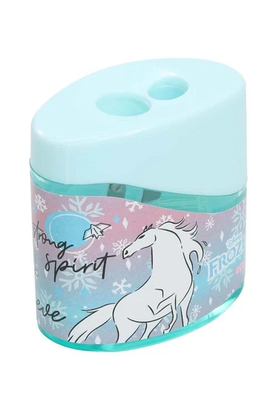 2 li Kalemtraş 3 Adet Karlar Kraliçesi Elsa Geniş Hazneli Çift Bıçaklı Kalem Traş No5 Figürlü Jumbo Kalemtıraş - 4