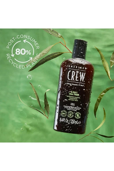 American Crew Men Tea Tree 3’ü 1 Arada Şampuan 250ML - 3