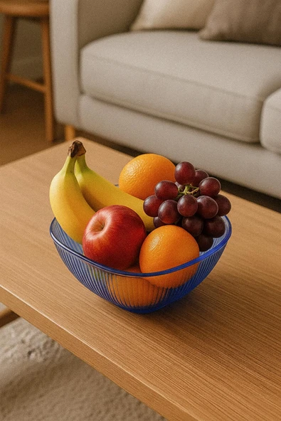 Barok Mavi Orta Boy Kare Kase & Sunum Kasesi - 1,5 Lt - 2