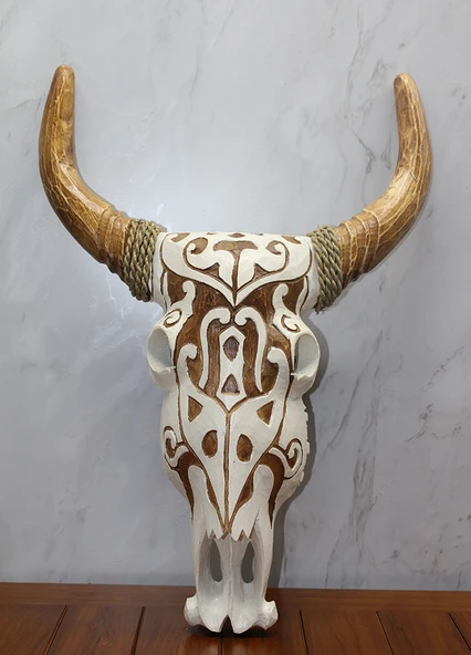 Ahşap Duvara Asmalı Bufalo Kafası ürün görseli