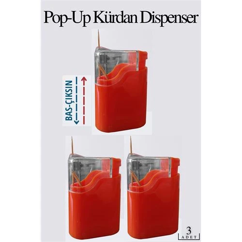 ModaCar Otomatik Bas-Bırak Kürdanlık 3 lü Set ürün görseli 1