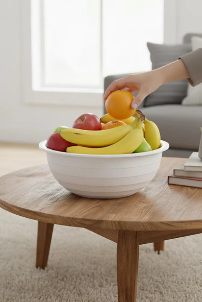 2,5 Lt Beyaz Akrilik Servis Kasesi & Karıştırma Kabı - 2