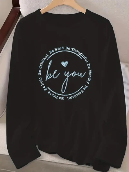 Kadın Uzun Kollu Bisiklet Yakabe Youdesenli Viskon Bluz - Resim 3